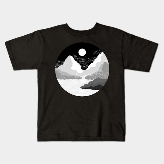 Lunar Landscape Kids T-Shirt by Astroparticule